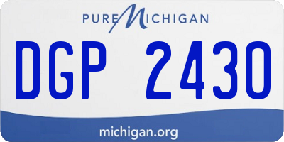 MI license plate DGP2430