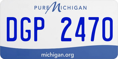 MI license plate DGP2470