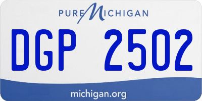 MI license plate DGP2502