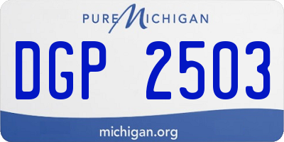 MI license plate DGP2503