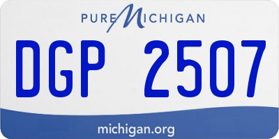MI license plate DGP2507