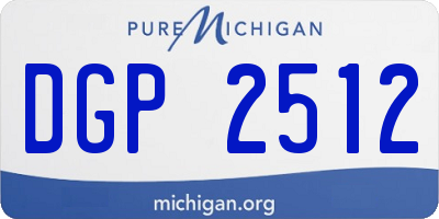 MI license plate DGP2512