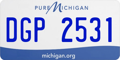 MI license plate DGP2531