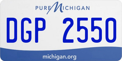 MI license plate DGP2550