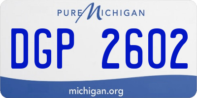MI license plate DGP2602