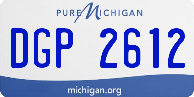 MI license plate DGP2612