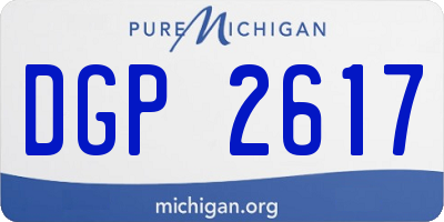 MI license plate DGP2617