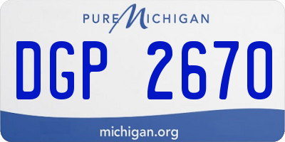 MI license plate DGP2670