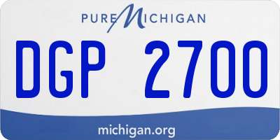 MI license plate DGP2700