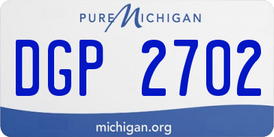 MI license plate DGP2702
