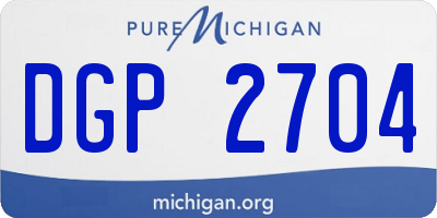 MI license plate DGP2704