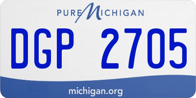 MI license plate DGP2705
