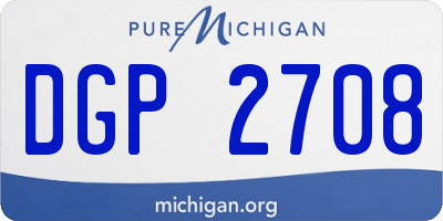 MI license plate DGP2708