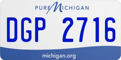 MI license plate DGP2716