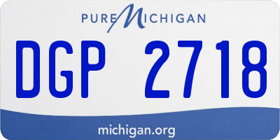 MI license plate DGP2718