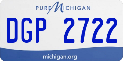 MI license plate DGP2722