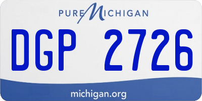 MI license plate DGP2726