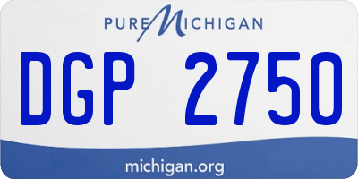 MI license plate DGP2750