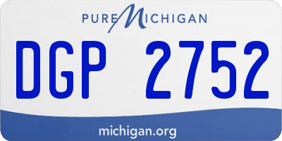 MI license plate DGP2752