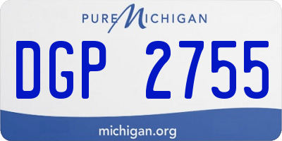 MI license plate DGP2755