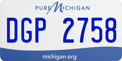 MI license plate DGP2758
