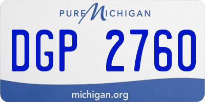 MI license plate DGP2760