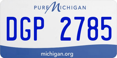 MI license plate DGP2785