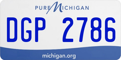 MI license plate DGP2786