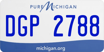 MI license plate DGP2788