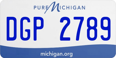MI license plate DGP2789