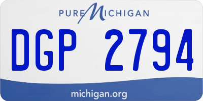 MI license plate DGP2794