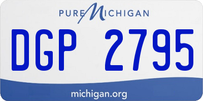 MI license plate DGP2795