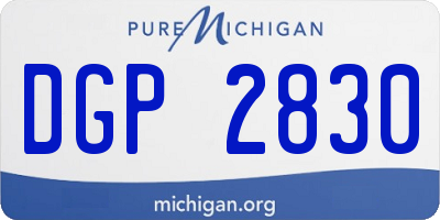 MI license plate DGP2830