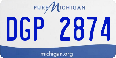 MI license plate DGP2874