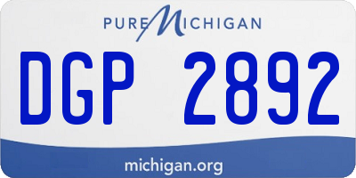 MI license plate DGP2892