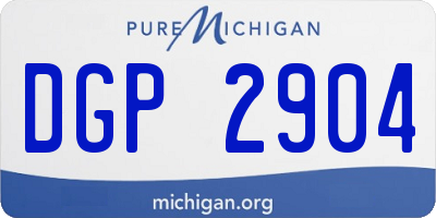MI license plate DGP2904