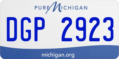 MI license plate DGP2923