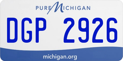 MI license plate DGP2926
