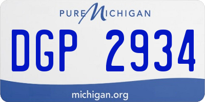 MI license plate DGP2934
