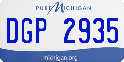 MI license plate DGP2935