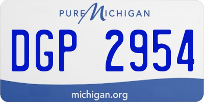 MI license plate DGP2954