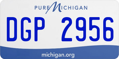 MI license plate DGP2956