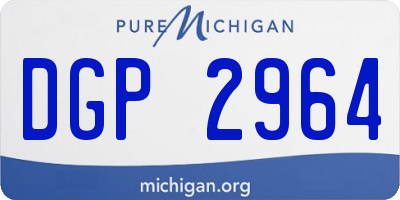 MI license plate DGP2964