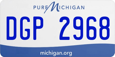 MI license plate DGP2968