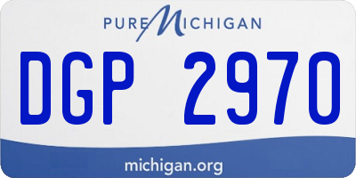 MI license plate DGP2970