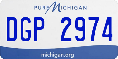 MI license plate DGP2974