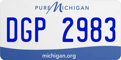 MI license plate DGP2983