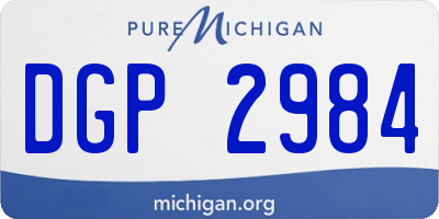 MI license plate DGP2984