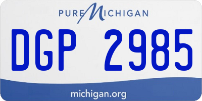 MI license plate DGP2985