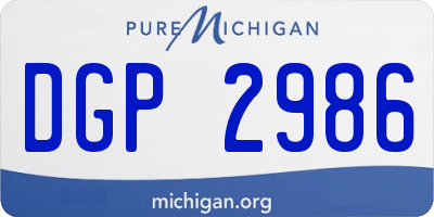 MI license plate DGP2986